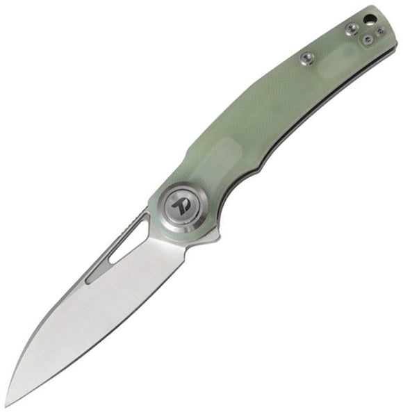 Dreamtech Button Lock Jade G10 Folding D2 Steel Wharncliffe Pocket Knife K4130GJ