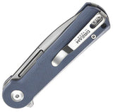 Dreamtech Button Lock Blue G10 Folding D2 Steel Drop Point Pocket Knife K4134GBL
