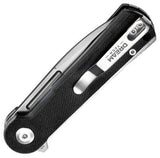 Dreamtech Button Lock Black G10 Folding D2 Steel Drop Point Pocket Knife K4134GB