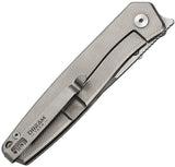 Dreamtech Framelock Gray Titanium Folding D2 Steel Drop Pt Pocket Knife 4194TG