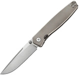 Dreamtech Framelock Gray Titanium Folding D2 Steel Drop Pt Pocket Knife 4194TG