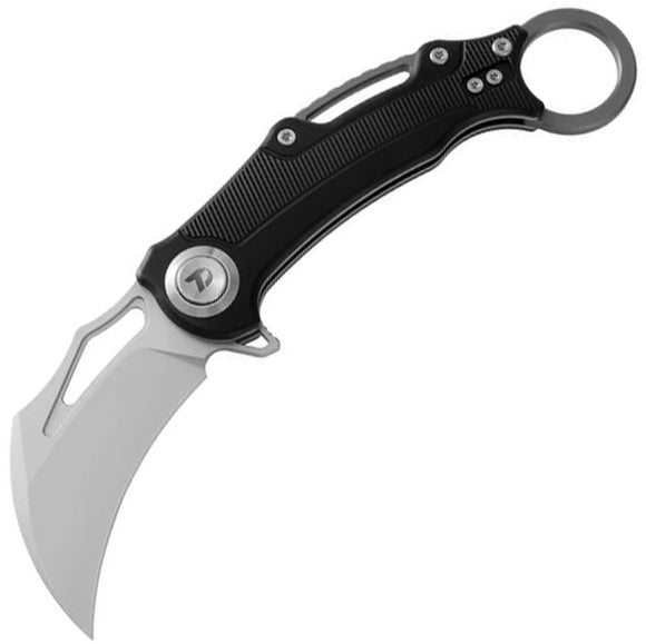 Dreamtech Button Lock Karambit Black Aluminum Folding 14C28N Sandvik Pocket Knife K4221AB