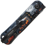 Dreamtech D4245 Button Lock 2026 Halloween Aluminum Folding D2 Steel Pocket Knife K4245AHH