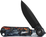 Dreamtech D4245 Button Lock 2026 Halloween Aluminum Folding D2 Steel Pocket Knife K4245AHH