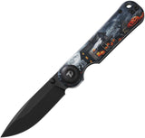 Dreamtech D4245 Button Lock 2026 Halloween Aluminum Folding D2 Steel Pocket Knife K4245AHH