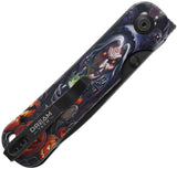 Dreamtech D4245 Button Lock 2026 Halloween Aluminum Folding D2 Steel Pocket Knife K4245AHM