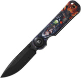 Dreamtech D4245 Button Lock 2026 Halloween Aluminum Folding D2 Steel Pocket Knife K4245AHM