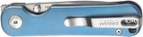 Dreamtech Button Lock Blue Titanium Folding VG-10 Drop Pt Pocket Knife K4245TVBL