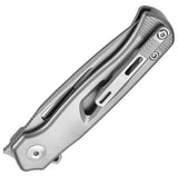 Dreamtech Button Lock Gray Titanium Folding Bohler M390 Drop Point Pocket Knife K4260G