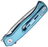 Dreamtech D4260BL Button Lock Blue Titanium Folding Bohler M390 Pocket Knife K4260VBL