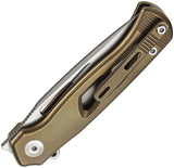Dreamtech D4260 Button Lock Bronze Titanium Folding VG-10 Drop Pt Pocket Knife K4260VBR