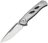 Dreamtech D4260 Button Lock Gray Titanium Folding VG-10 Drop Pt Pocket Knife K4260VG