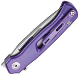 Dreamtech D4260 Button Lock Purple Titanium Folding VG-10 Drop Pt Pocket Knife K4260VP