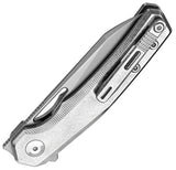 Dreamtech Button Lock Gray Titanium Folding Bohler M390 Sheepsfoot Pocket Knife K4281G