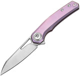 Dreamtech D4281 Button Lock Pink Titanium Folding Bohler M390 Pocket Knife K4281VP