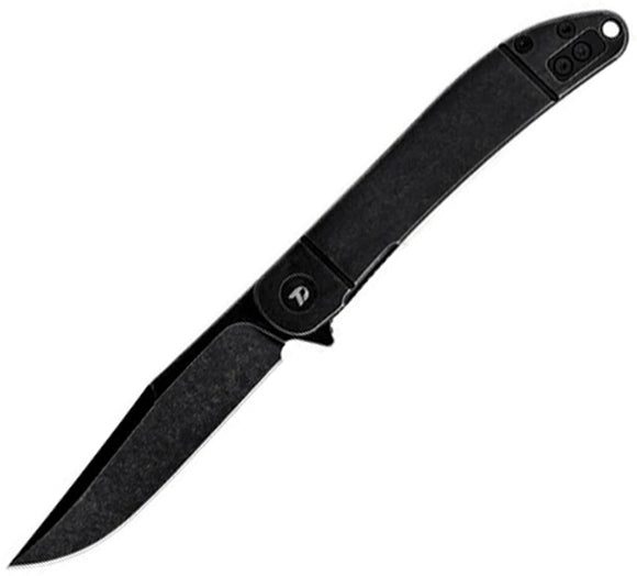 Dreamtech Framelock Black Titanium Folding D2 Steel Clip Pt Pocket Knife K4366B
