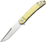 Dreamtech Framelock Gold Titanium Folding VG-10 Clip Pt Pocket Knife K4366VGR