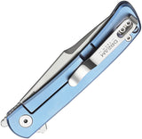 Dreamtech Framelock Blue Titanium & Green & Black Carbon Fiber Folding VG-10 Knife K4368BL