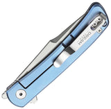 Dreamtech Framelock Blue Titanium & Green Carbon Fiber Folding VG-10 Pocket Knife K4368VBL