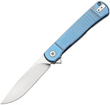 Dreamtech Framelock Blue Titanium Folding VG-10 Drop Pt Pocket Knife K4369VBL