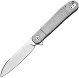 Dreamtech D4370 Framelock Gray Titanium Folding VG-10 Pocket Knife K4370VG