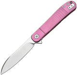 Dreamtech D4370 Framelock Pink Titanium Folding VG-10 Sheepsfoot Pocket Knife K4370VP