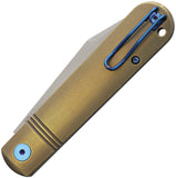 Dreamtech Slip Joint Gold Titanium Folding VG-10 Clip Pt Pocket Knife K4386TBR