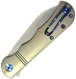 Dreamtech Slip Joint Bronze Titanium Folding VG-10 Sheepsfoot Knife K4453TBR