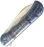 Dreamtech Slip Joint Flame Titanium Folding VG-10 Sheepsfoot Knife K4453TF