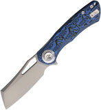 Dreamtech Pivot Button Lock Blue & Black Micarta Folding VG-10 Reverse Tanto Pocket Knife K4507MBL