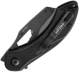 Dreamtech D4518 Utility Button Lock Black G10 Folding Pocket Knife w/ Extra Blades K4518GB