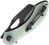 Dreamtech D4518 Utility Button Lock Jade G10 Folding Pocket Knife w/ Extra Blades K4518GJ