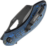 Dreamtech D4518 Utility Button Lock Black & Blue Micarta Folding Pocket Knife w/ Extra Blades K4518MBL