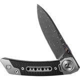 Dreamtech Framelock Titanium & Carbon Fiber Folding Damascus Pocket Knife K610TCD