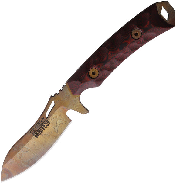 Dawson Knives Harvester Black & Red G10 MagnaCut Arizona Copper Fixed Blade Knife 15909