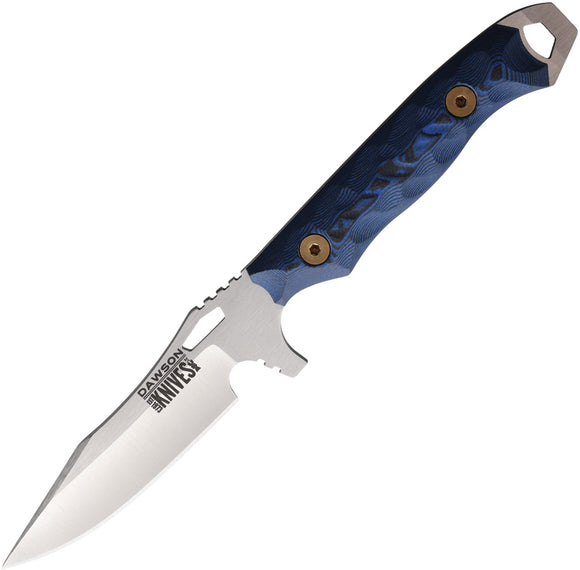 Dawson Knives Smuggler Blue & Black G10 Satin Magnacut Fixed Blade Knife 15930