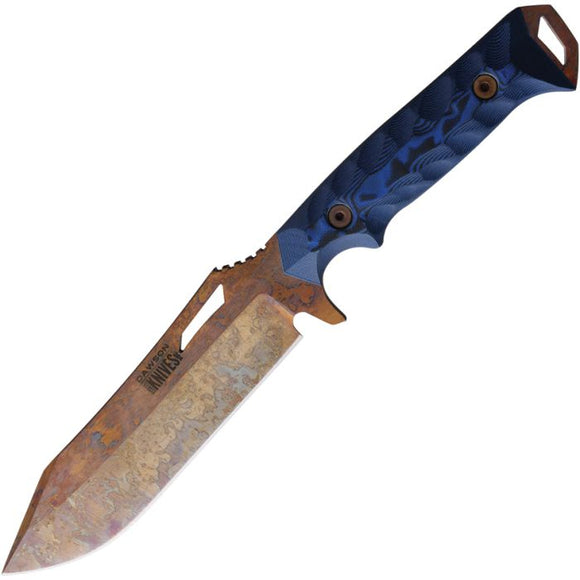 Dawson Knives Shepherd XL Blue & Black G10 Arizona Copper MagnaCut Fixed Blade Knife 15985
