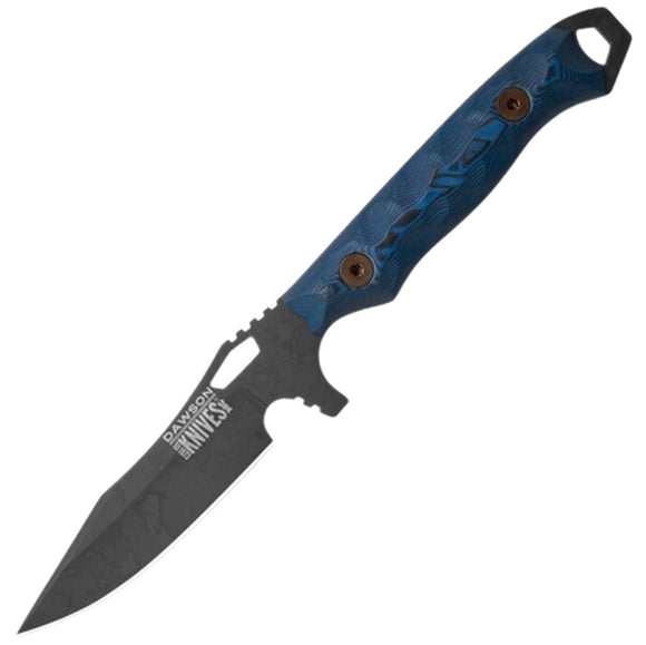 Dawson Knives Smuggler Blue & Black G10 MagnaCut Apocalypse Black Fixed Blade Knife OPEN BOX