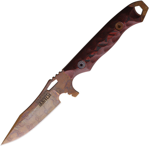 Dawson Knives Smuggler Red & Black G10 Arizona Copper Magnacut Fixed Blade Knife 16784