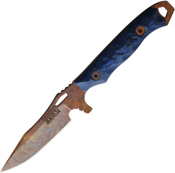 Dawson Knives Smuggler Blue & Black G10 Arizona Copper Magnacut Fixed Blade Knife 16807