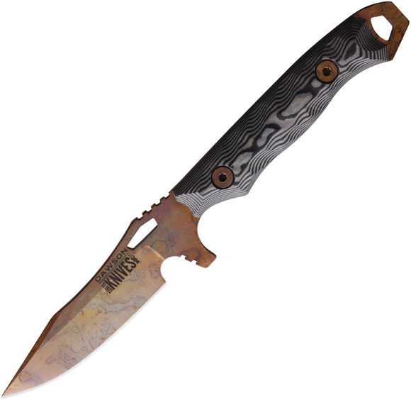 Dawson Knives Smuggler Gray & Black G10 Arizona Copper Magnacut Fixed Blade Knife 16821