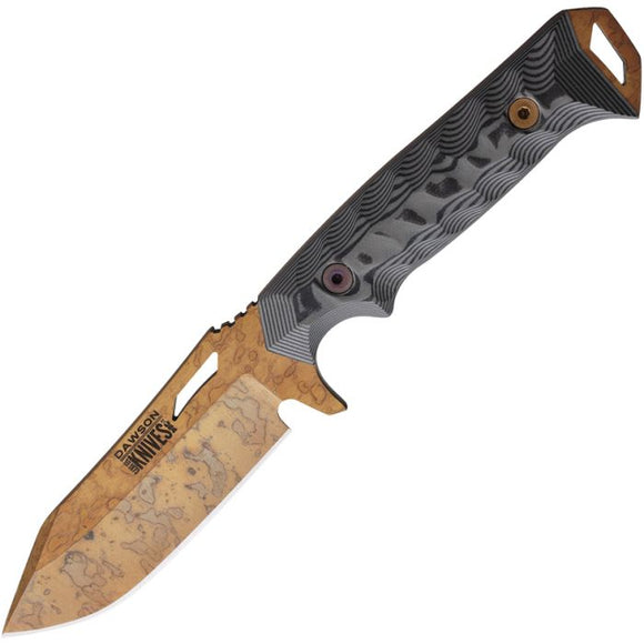 Dawson Knives Shepherd Gray & Black G10 Arizona Copper MagnaCut  Fixed Blade Knife 49062