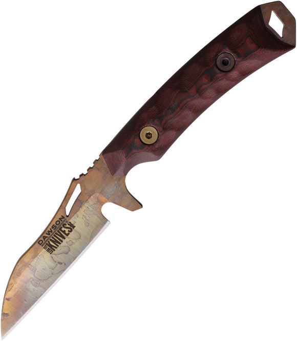 Dawson Knives Revelation Red & Black G10 MagnaCut Arizona Copper Fixed Blade Knife 49161