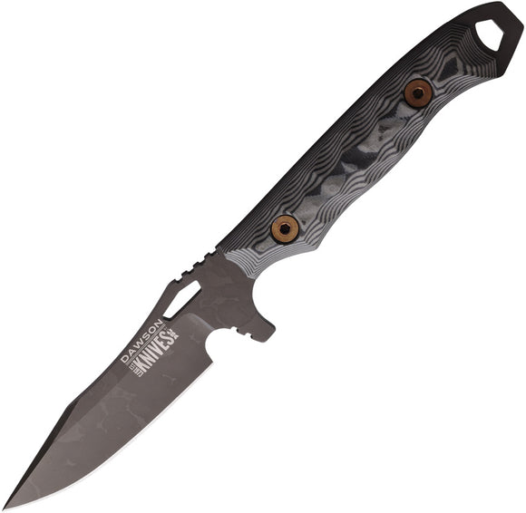 Dawson Knives Smuggler Black & Gray G10 Apocalypse Black MagnaCut Fixed Blade Knife 83557