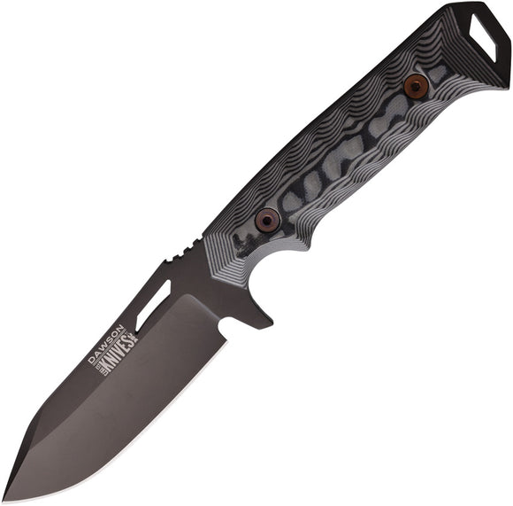 Dawson Knives Shepherd Gray & Black G10 Apocalypse Black MagnaCut Fixed Blade Knife 83816