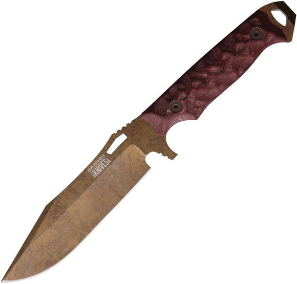 Dawson Knives Marauder Red & Black G10 Arizona Copper MagnaCut Fixed Blade Knife 83984