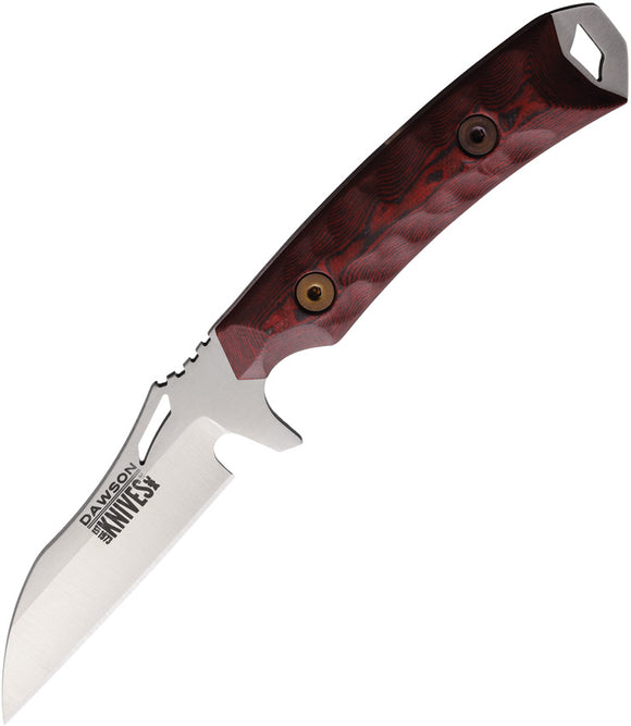 Dawson Knives Revelation Black & Red G10 Satin MagnaCut Fixed Blade Knife 84066
