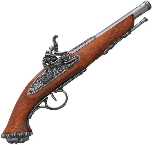 Denix 18th Century Red Wood Replica Replica Flintlock Pistol 1103G