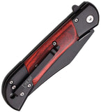 ElitEdge A/O Linerlock Brown Wood Folding Stainless Pocket Knife 10009MBW