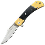 ElitEdge A/O Linerlock Black Pakkawood Folding Stainless Pocket Knife 10009MGB